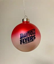 University Of Dayton “Dayton Flyers” Glass Christmas Ornament  - red/silver