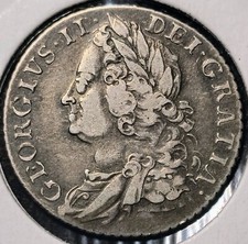 1758 Shilling Pre 1920 Silver Coins 925 Sterling George II