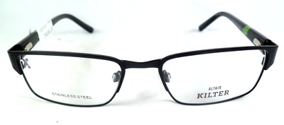ALTAIR KILTER EYEGLASS BLACK STAINLESS STEEL FRAMES - FRAMES ONLY - 49 16 130