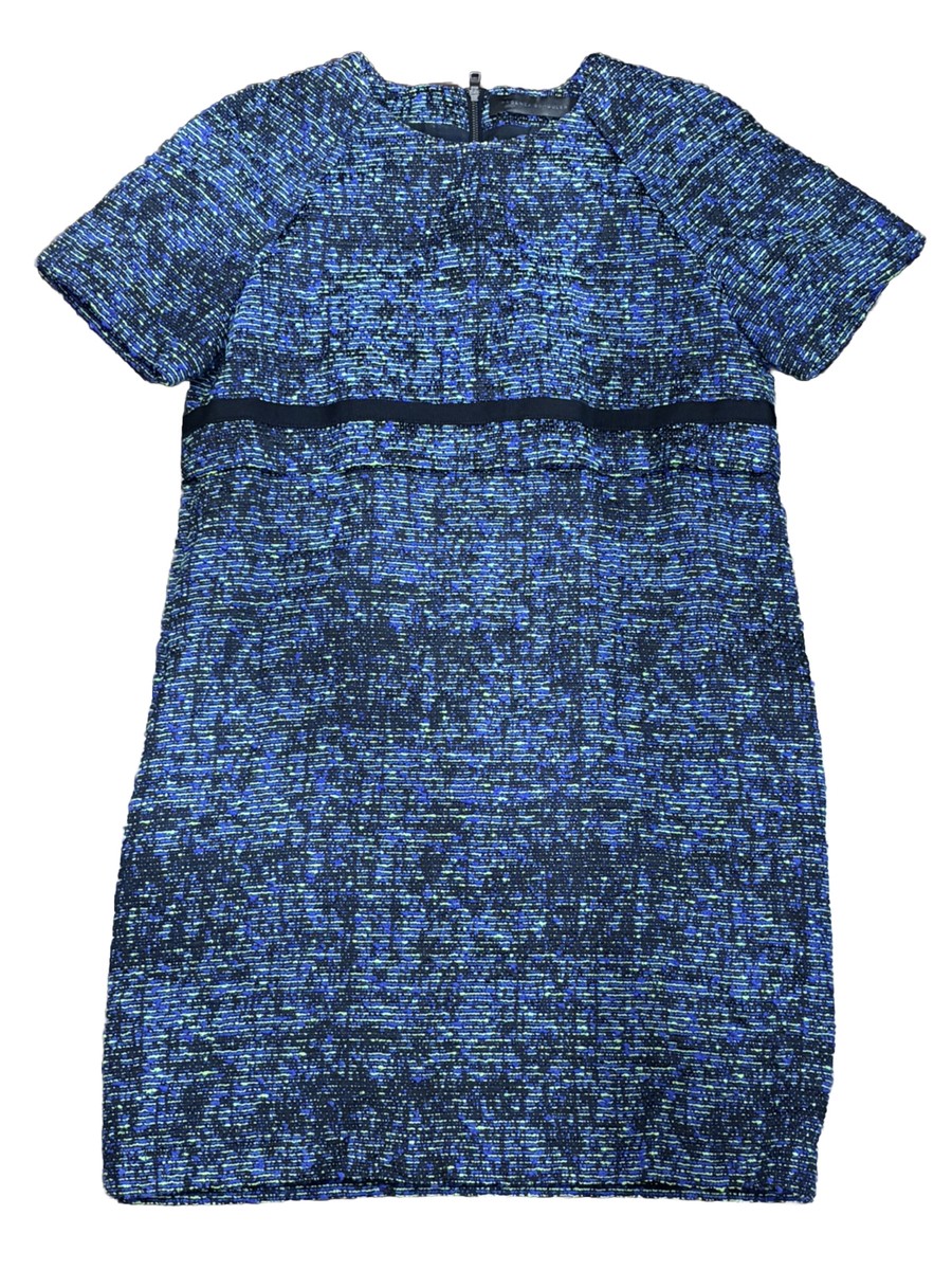 PROENZA SCHOULER Blue GreenSILK Blend DRESS 10 Fully Lined Black Label Italy