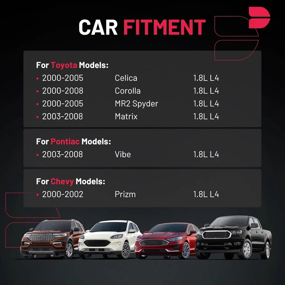 4 Ignition Coils Pack UF315 and Spark Plug For 2003-2008 Toyota Matrix 1.8L L4 - Image 3 of 4
