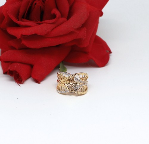Sterling Silver Vermeil NWT JTV Cubic Zirconia Ring Size 9 5.55g CAT RESCUE