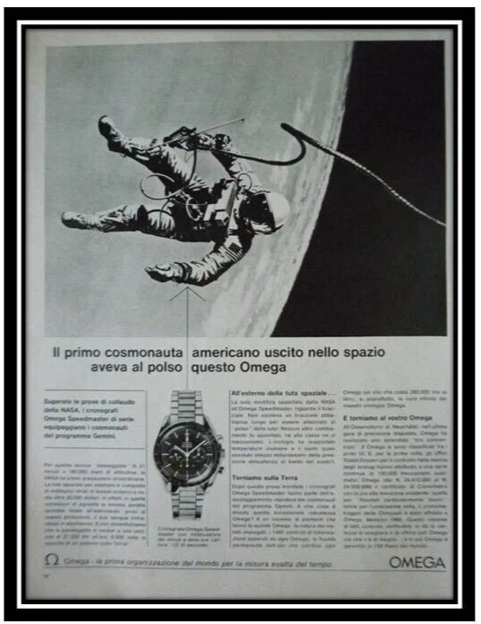 Watch Omega Speedmaster Nasa Astronaut Advertising 1 Page 1966 Space