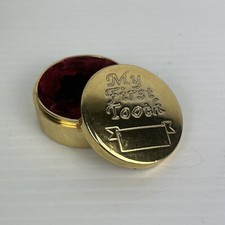 Baby My 1st First Tooth Gold Box Tooth Fairy Christening Vintage Gift