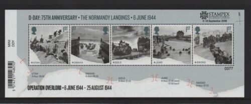 GB 2019 D-Day 75th Anniversary Stampex overprint miniature sheet MNH stamps - Picture 1 of 1