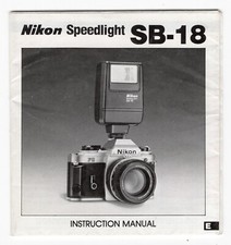 Nikon SB-18 Speedlight Camera Flash 1983 Instruction Book / Owner's Manual