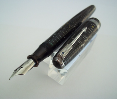 Stylo Plume Parker Vacumatic Vintage Bleu Diamant - Avec Bouteille D'encre Vintage - Occasion En Grande Condition