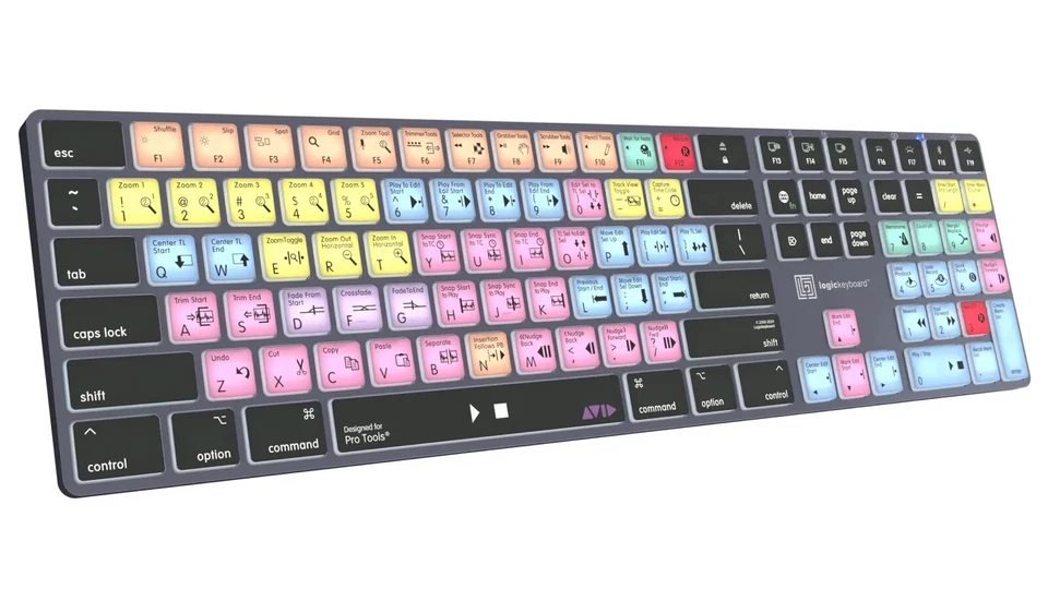 Logickeyboard Avid Pro Tools Titan Short Cuts Wireless Backlit Keyboard- MAC - Image 2 of 4