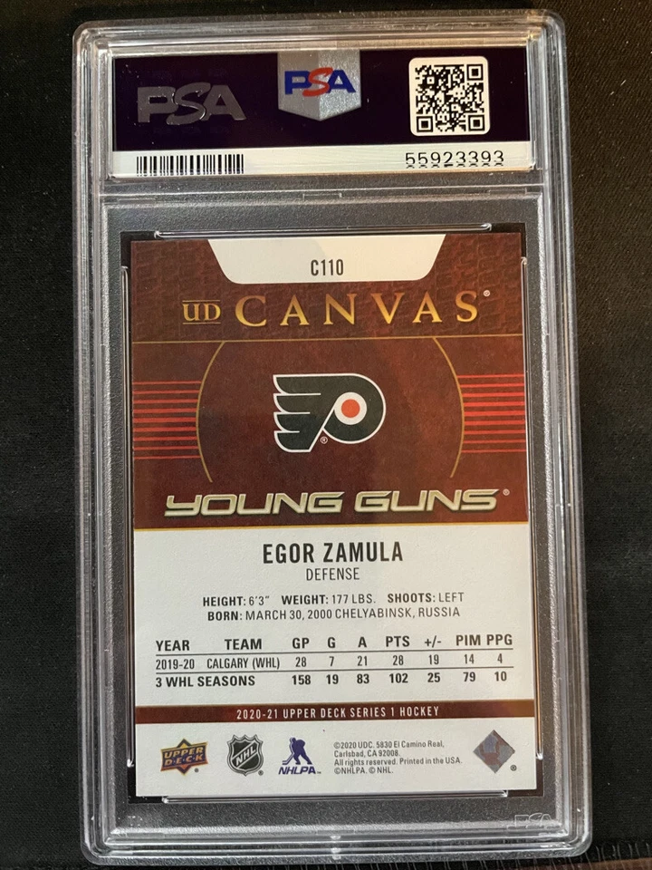 Egor Zamula 2020-21 Upper Deck Series 1 YOUNG GUNS CANVAS Rookie #C110 FLYERS - Image 2 of 2