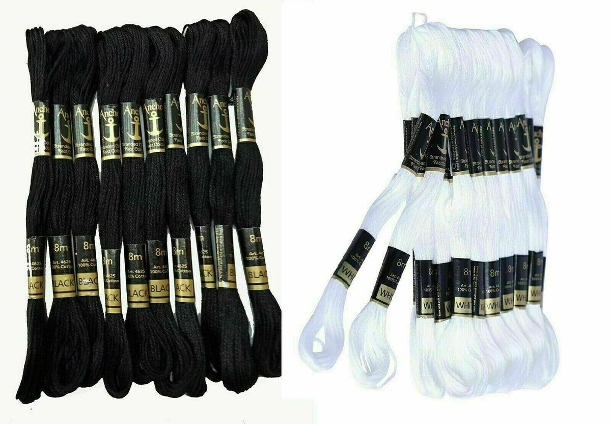 Anchor Embroidery Threads Cross Stitch Threads BLACK & White