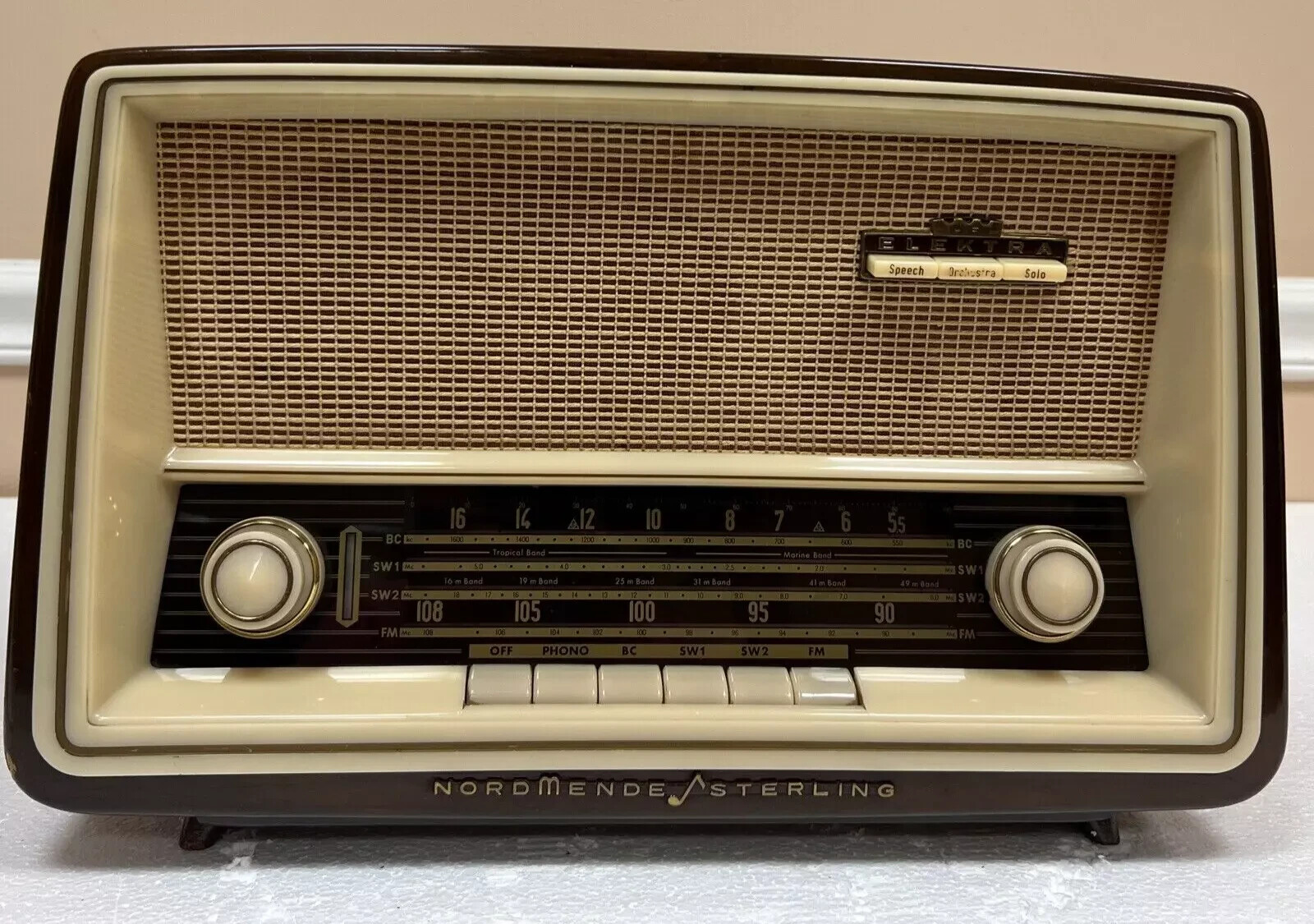 Vintage Nordmende Sterling Elektra E138 Tube Radio 1960s AM FM Shortwave BC