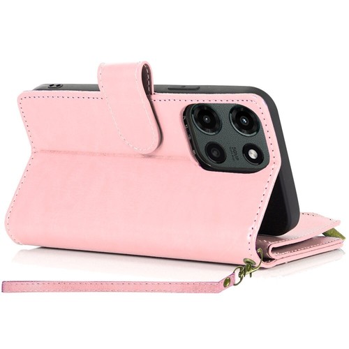 Pour Moto G Stylus 5G 2025 Étui Faux Cuir Portefeuille Carte ID Fermeture Éclair Porte Monnaie - Photo 16 sur 18