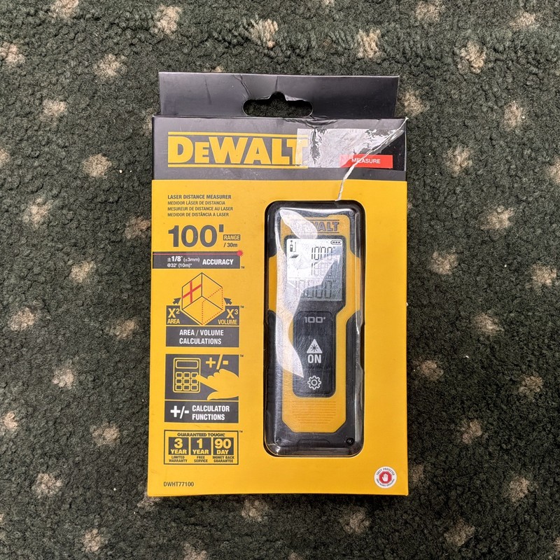 DEWALT 100 ft. Laser Distance Measurer (DWHT77100) Tape measure NEW SEALED