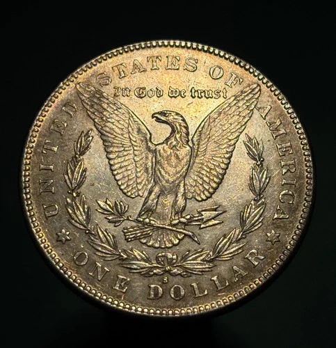 UNC - 1878 S - USA - Morgan 1 Dollar  - Excellent Silver coin! Beautiful colours