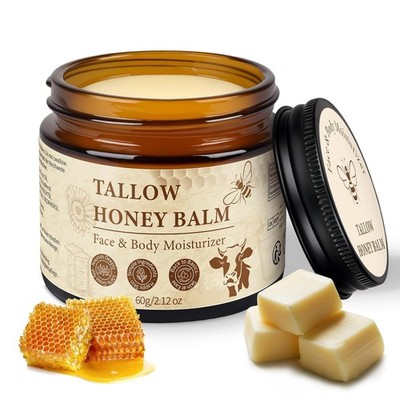 Tallow Honey Balm Face Body Moisturizer Grass Fed Beef Tallow 2oz