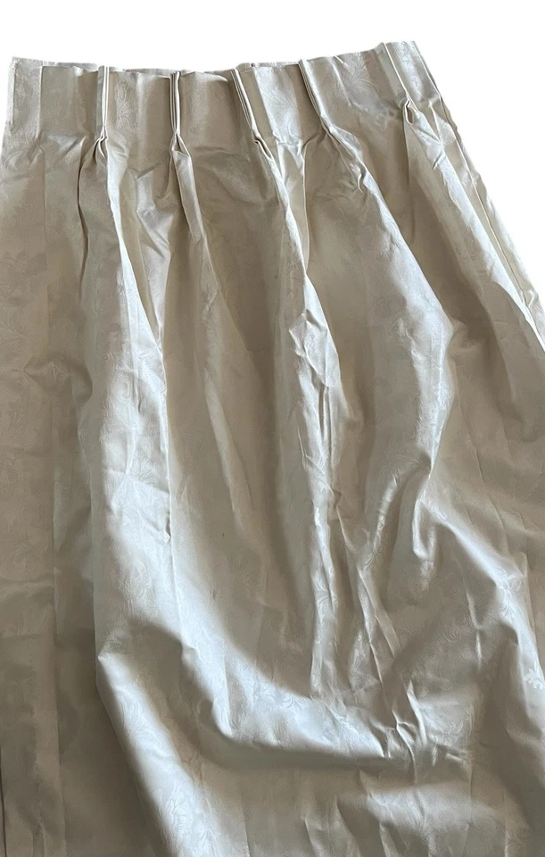 Vintage Burlington INSULATED 1 Panel Pinch Pleat Drape Ivory Jacquard 48x82 - Image 4 of 4