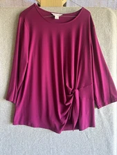 Womens Blouse Liz Claiborne OX Cranberry With Shein Pants XL