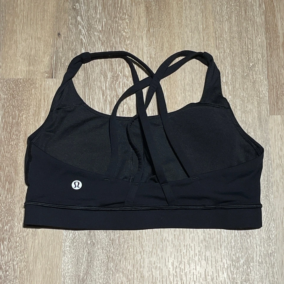 Lululemon Black Criss Cross Back Yoga Workout Energy Sports Bra Size 8 EUC - Image 2 of 4