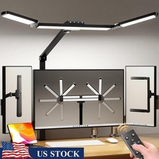 Triple Head LED Desk Lamp Remote Control Eye-Caring Adjustable Lighting 24W