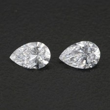 Lab Grown Pear Cut Match Pair 0.50 Cts CVD Diamond E Color VS1 Clarity