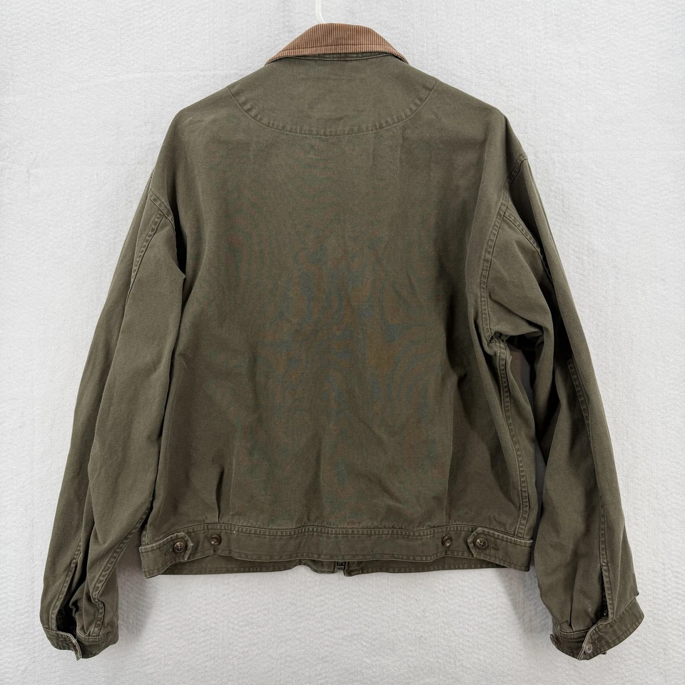 Vintage Polo Sport Sportsman Jacket Mens XL Green Corduroy Collar Zip Hunter 90s - Image 2 of 4