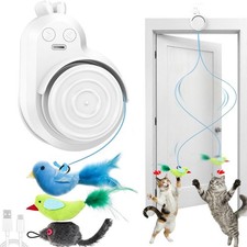 Interactive Cat Toys for Indoor Cats: Automatic Electric Flying Bird Feather M