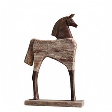 Standing Tabletop Ornament Understated Wood-Grain Creature Figurine
