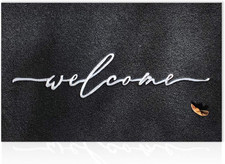Welcome Mat Outdoor Door Mats with Non Slip Rubber Backing Easy to Clean Front D