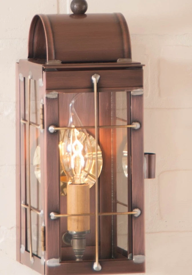 Irvin's Country Tinware Cape Cod Wall Lantern in Antique Copper - Image 3 of 3