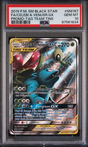 SM Promos #SM167 Celebi & Venusaur GX PSA 10