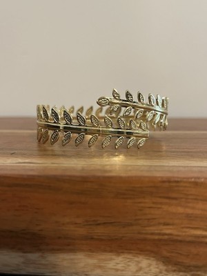 Boho Arm Cuff with Leaf Design- Adjustable to Fit A Variety of Sizes.
