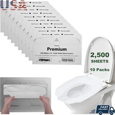 Disposable Toilet Seat Covers 2500 Sheets Flushable Hygienic Universal Fit New