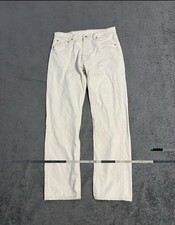 Vintage 90s Levi’s 501 White Jeans Size 32x31 Button Fly Straight Fit USA Made