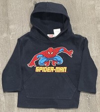 2009 Marvel Spiderman Fleece Hoodie Blue Pullover Toddler Size 4T