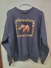 Vintage P.G.B. Womens Sweater 1x Elephant Beaded Made In USA Long Sleeve Black