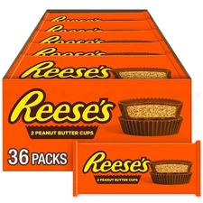 REESE'S Milk Chocolate Peanut Butter Cups Candy Packs 1.5oz 36 Count