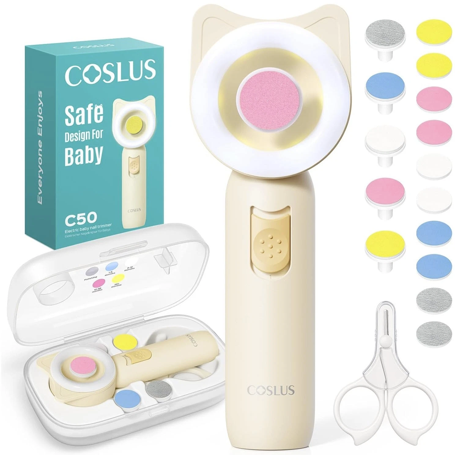 COSLUS Electric Baby Nail File/Trimmer/Clipper Gentle, Quiet with 360° Light
Opens in a new window o