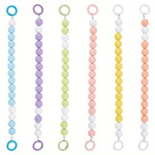 1bag 6 colors Acrylic Bead Purse Handles 30.9cm Colorful Round Beaded bag Strap