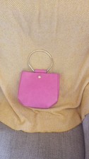 Ladies Bright Vivid  Pink Handbag With Gold Hardware M&S Collection