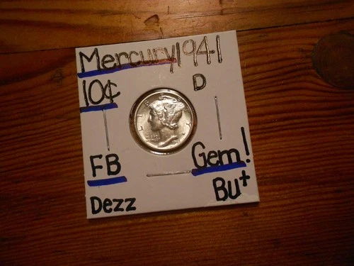 1941D Mercury Dime Gem BU+ BEAUTY!!!! PQ!!!! Full Bands!!!! COOOOOOOL!!!!!