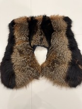 Genuine Fox Fur Collar Piece Brown And Black Beautiful
