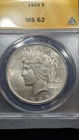 1925-P Peace Dollar ANACS MS/62 Nice Luster