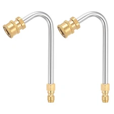2Pcs 6in Pressure Washer Extension Wand U-Shaped Curved Rod, 1/4" Quick Connect