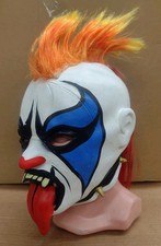 Psycho Clown AAA, WWE. Latex semi-pro Mask in white and blue, red...