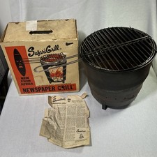Vintage 1960 Portable Swaniebraai African Safari Newspaper Grill In Box Complete
