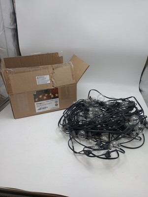Brightown 100 FT G40 Bulbs Outdoor String Lights Hanging No Remote - Black