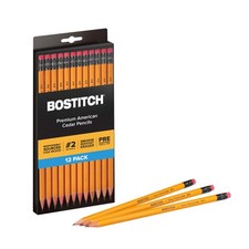 Bostitch Office Premium 2 Pencils, American 1 Count Pack of 12 , 12 Pack