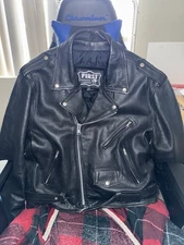 Men's Iconic Racer Jacket Genuine Leather, Size 44 L
