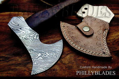 X-3 USA PhillyBlades Custom Handmade Damascus Steel Hatchet Hawks Tomahawk Axe