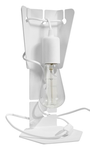 Tischleuchte Metall Weiß 31 cm klein für E27 Tischlampe Wohnzimmer Beistelltisch